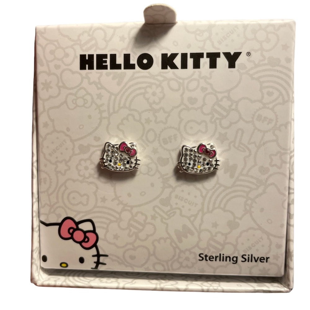 Hello Kitty Girls Sterling Silver Stud earrings Brand New with tags